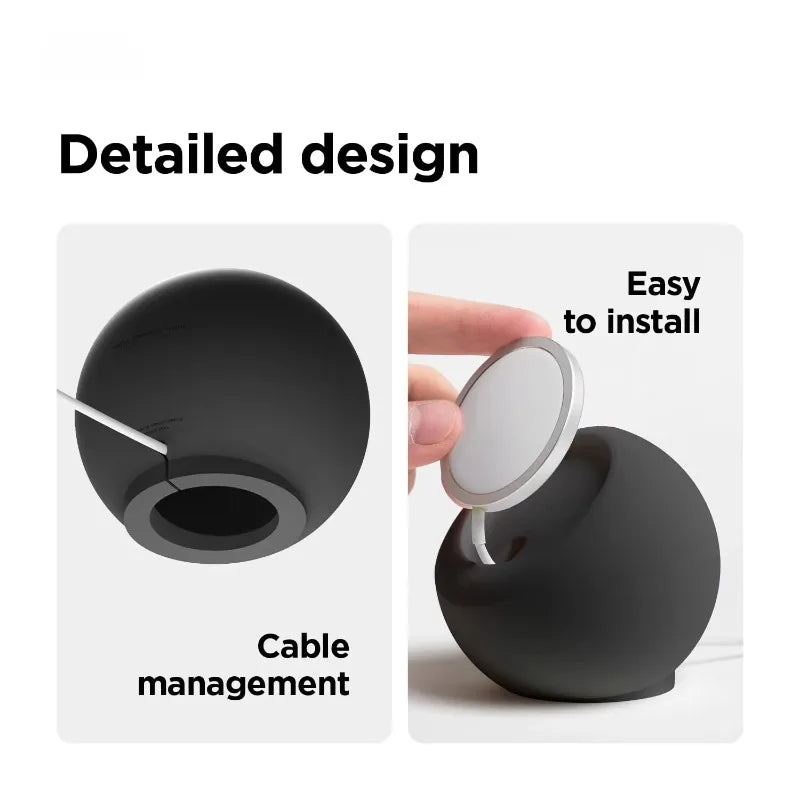 2026 Magnetic Wireless Charging Desk Ball Shape Silicone Holder Stand For Magsafe iPhone 15 14 13 12 Pro Charger Dock Station Peaceful Pleasures Health and Wellness