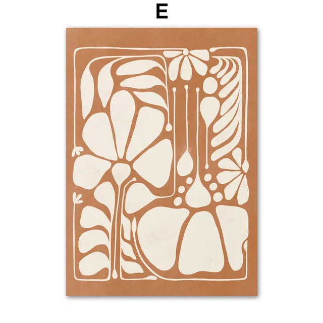 Abstract Floral Canvas Wall Art | Nordic Flower Poster Print Canvas Wall Art Peaceful Pleasures Health and Wellness E 50x70cm Unframed