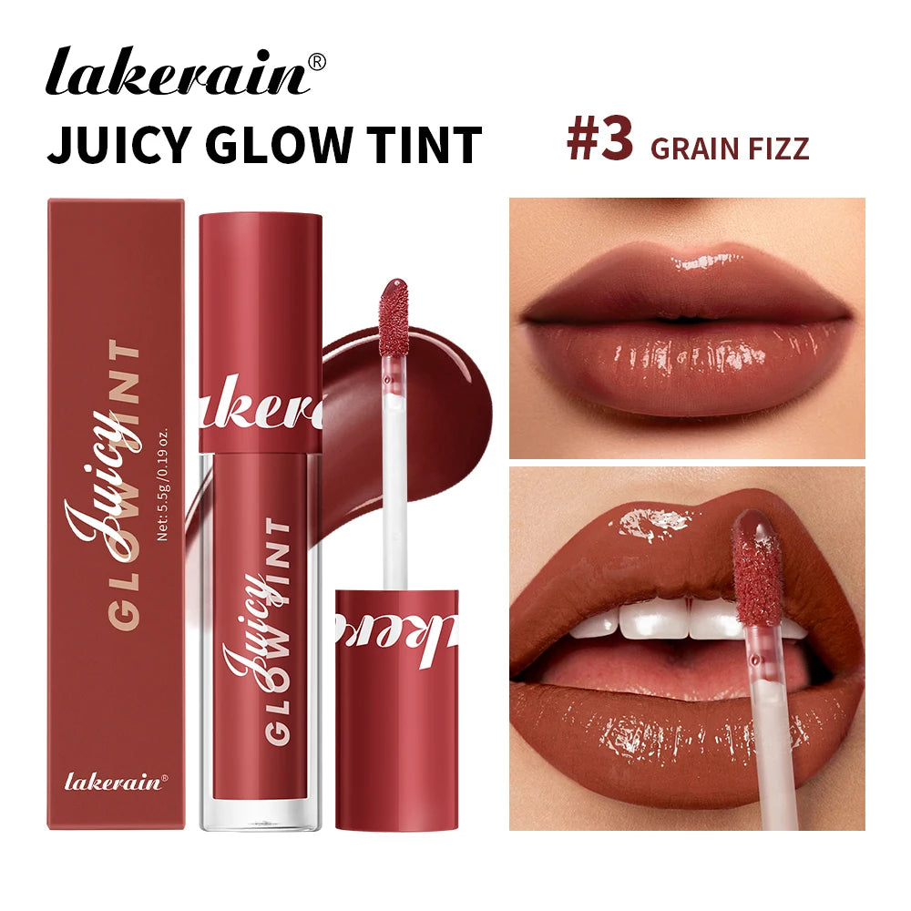 Mirror Lip Stain Lip Glaze Color Long Lasting Shiny Gloss Nude Lipstick Moisturizing Skin Brightening Cosmetics Lips Glosses Peaceful Pleasures Health and Wellness 03 Grain Fizz