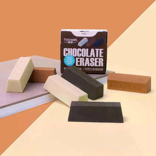 3-Pack Chocolate Design TPR Erasers – Fun Student Stationery Novelty Eraser Set Oasis Select