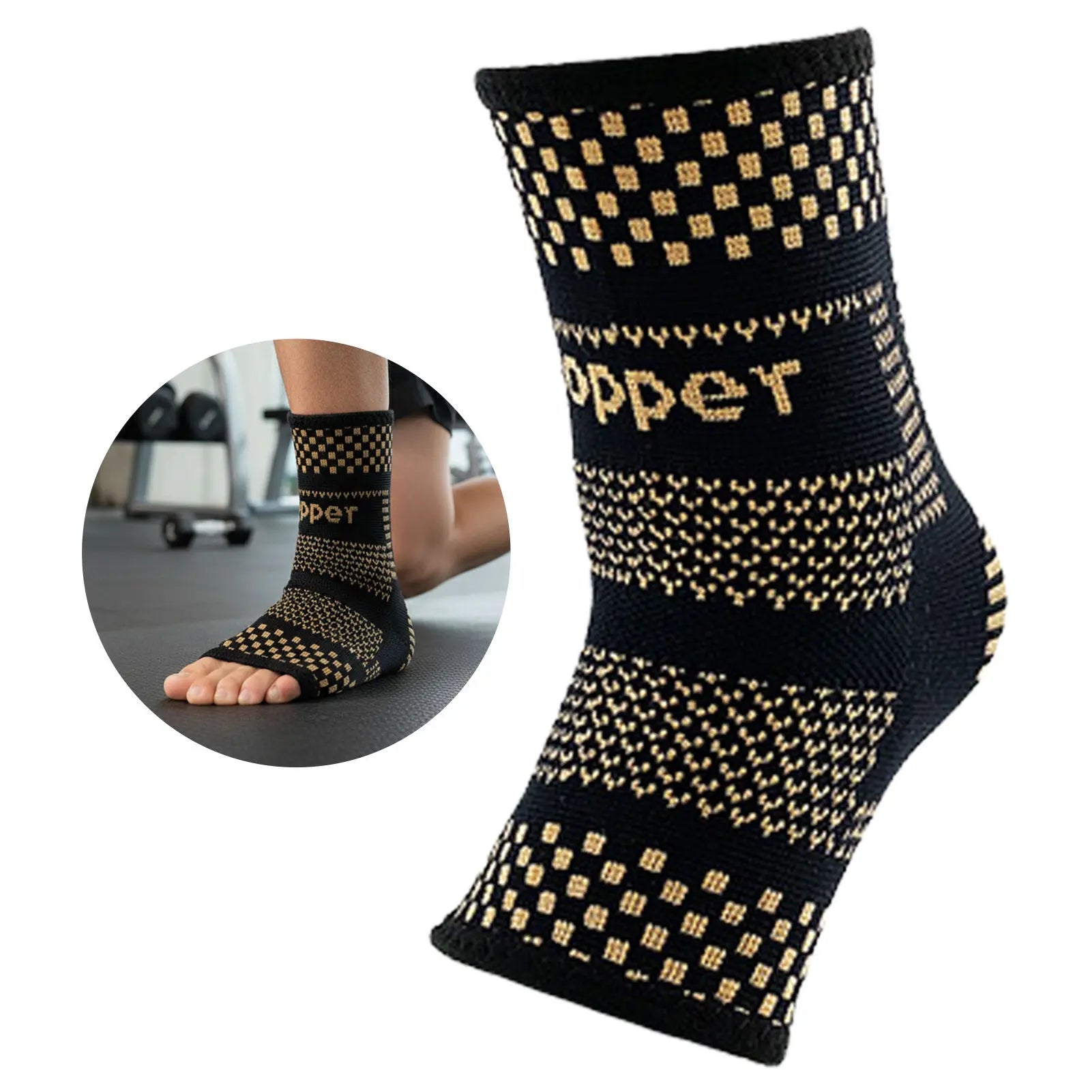 Copper Ion Wrist Support With Feature For Gym And Outdoor Sports Peaceful Pleasures Health and Wellness Ankle protection Xl