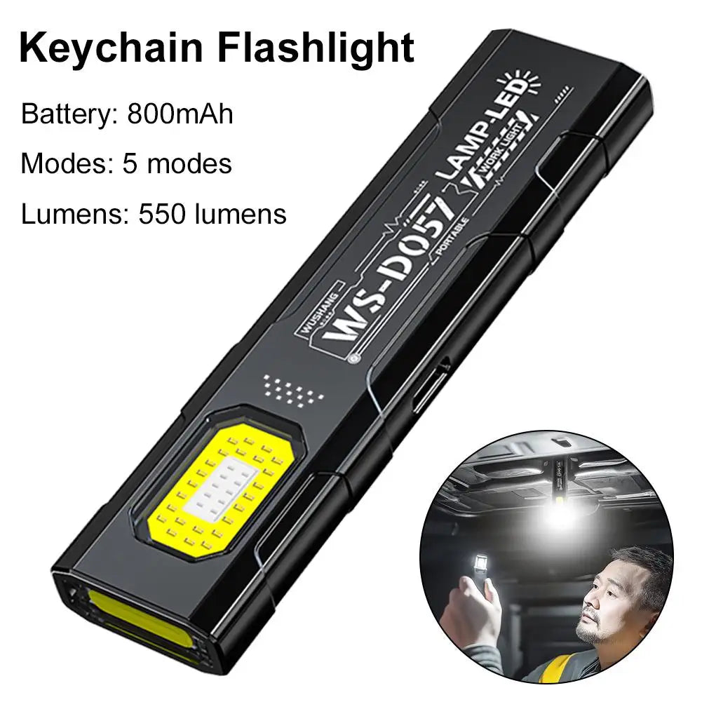 USB Rechargeable LED Keychain Flashlight 550Lm – 5 Modes & Magnet