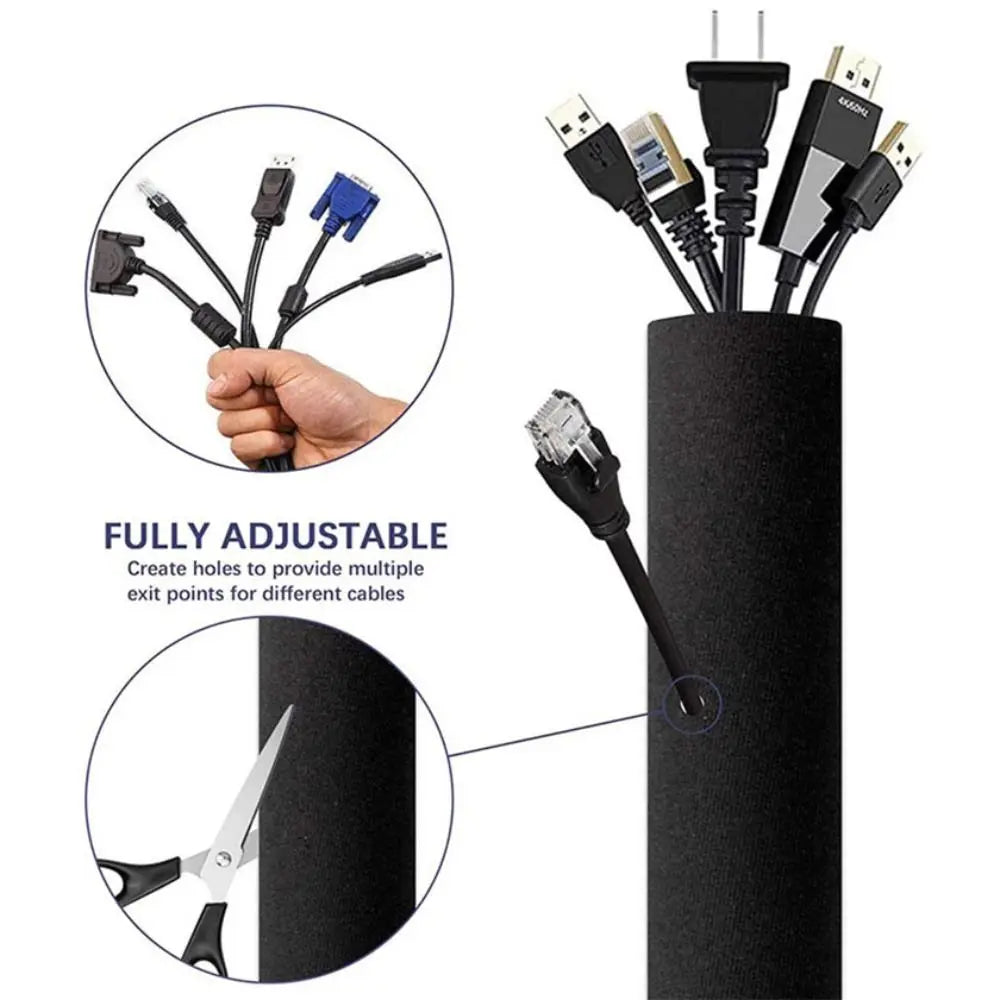 Neoprene 50cm Cable Wire Protector Data Cable Cable Storage Cover Cable Wrapper Network Cable Organizer Cable Management Sleeve Peaceful Pleasures Health and Wellness