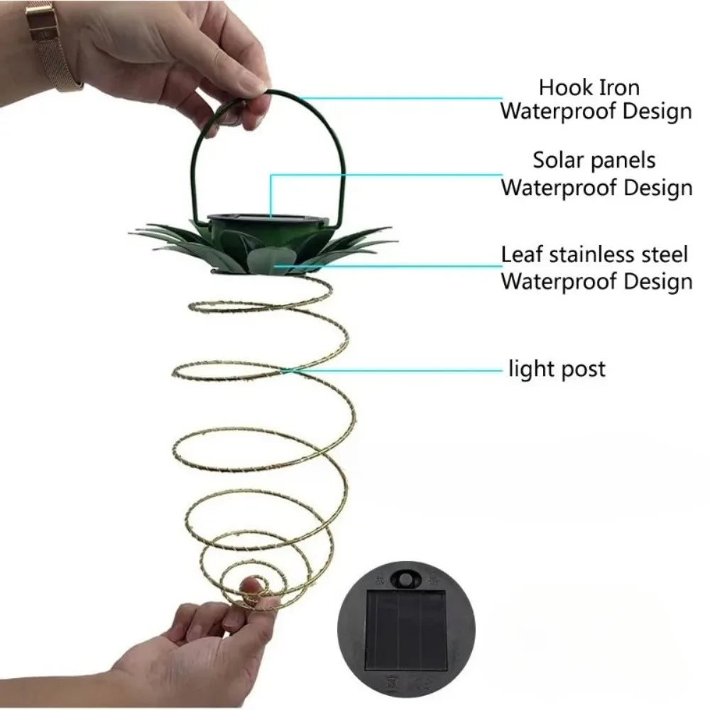 Solar Pineapple Lantern LED String Lights – Outdoor Waterproof