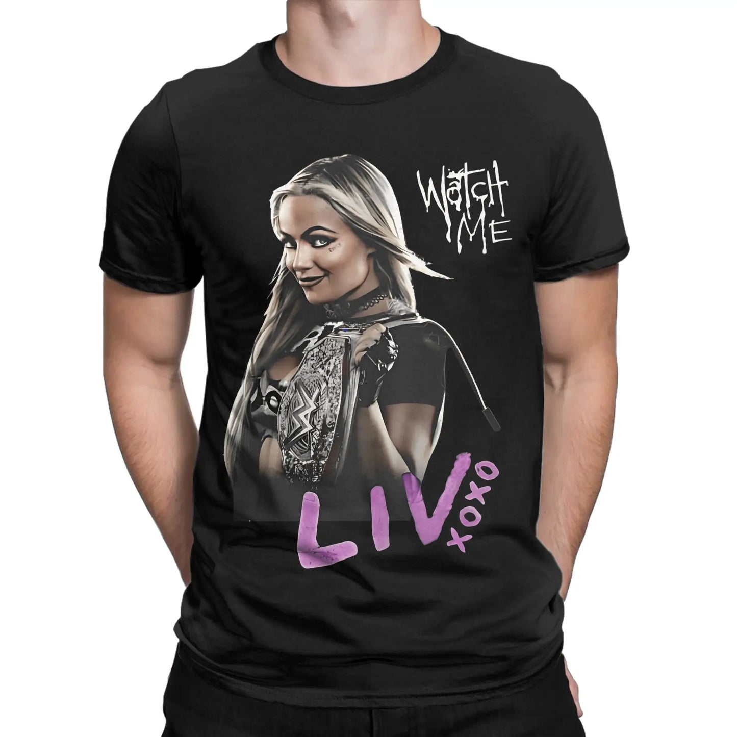 Liv Morgan T Shirt Men 100% Cotton Funny T-Shirts O Neck REVENGE Tee Shirt Short Sleeve Clothes Plus Size Peaceful Pleasures Health and Wellness