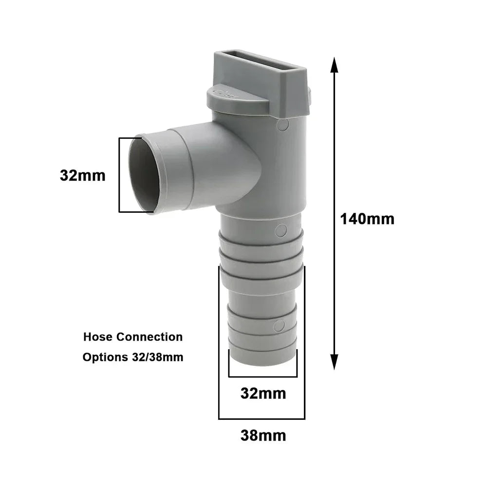 PVC Pool Filter Pump Adapter Durable 32mm Pool On/Off Plunger Valve Sealed Replacement for Outdoor Equipment Parts Peaceful Pleasures Health and Wellness