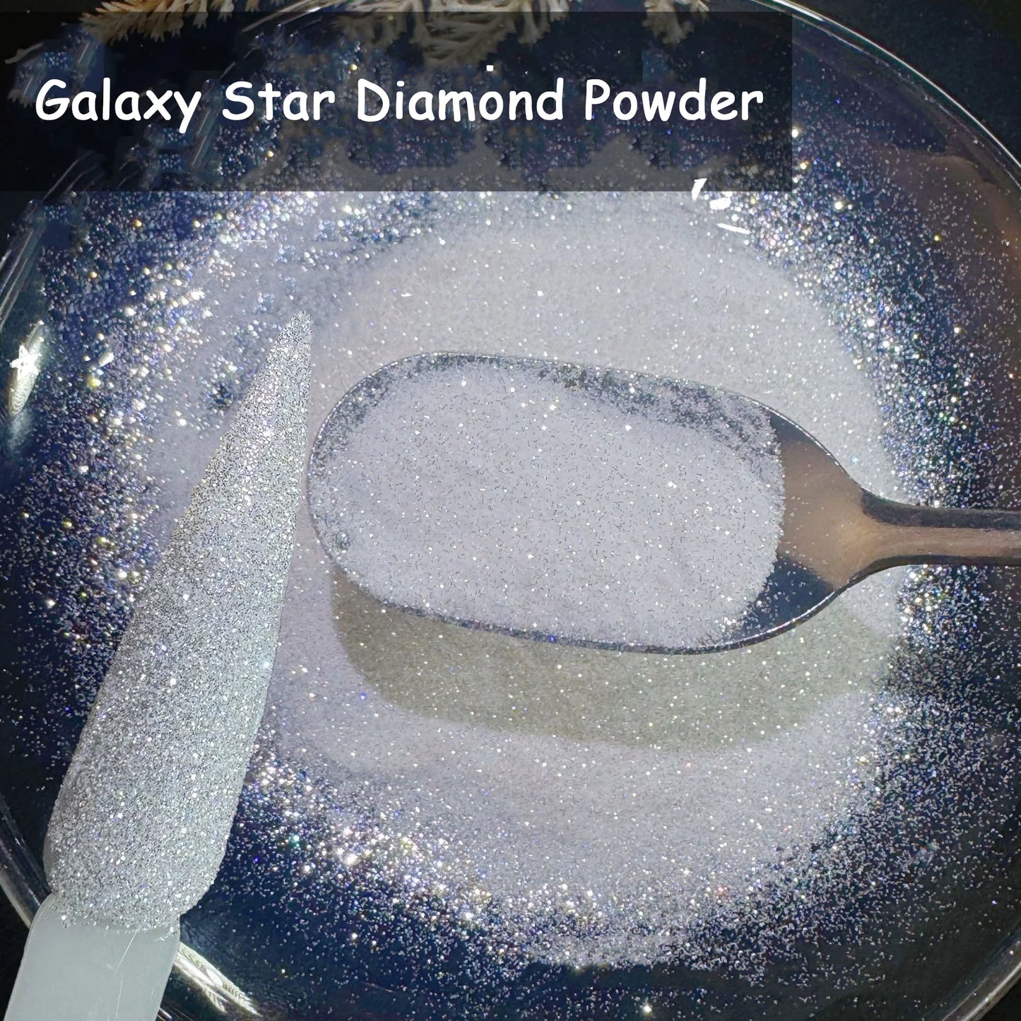 Aurora Chrome Nail Glitter Powder | White Holographic Sparkle 500g