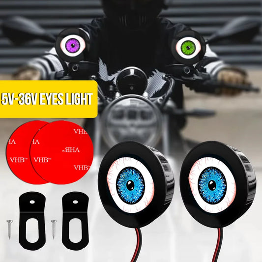 3D Devil Eye LED Motorcycle Decorative Light | 5V–36V Kit LED Decorative Light Oasis Select