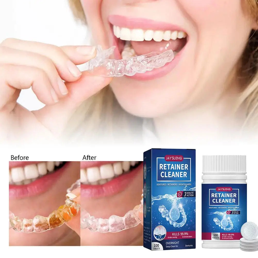Eelhoe Denture Cleaning Tablets | Whitening & Fresh Breath 100 Tabs