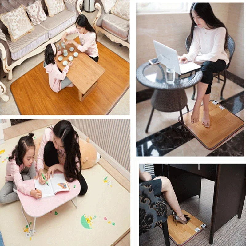 220V Winter Heating Foot Mat Office home Electric Heating Pad Warm Feet HeaterThermarpet Leather Household Floor Electric Heater Peaceful Pleasures Health and Wellness