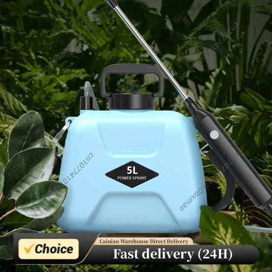 5L Garden Sprayer with 3 Mist Nozzles Rechargeable Retractable Wand Water Sprayer with Shoulder Strap for Yard Lawn and Garden Peaceful Pleasures Health and Wellness