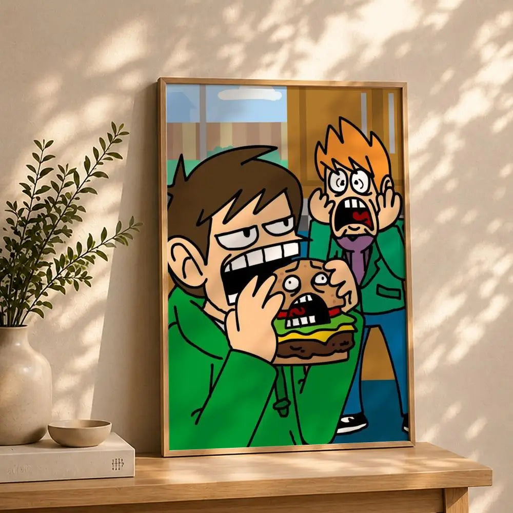Eddsworld Cartoon Poster HD Self-Adhesive Waterproof Wall Art Wall Art Poster Peaceful Pleasures Health and Wellness White13 30X40cmNoframe
