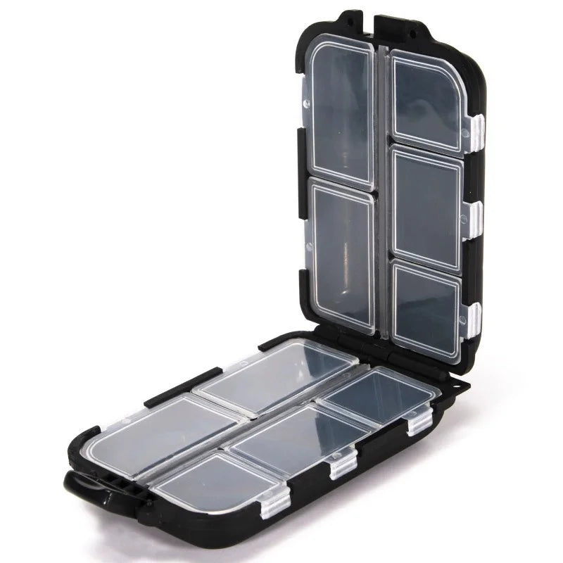 10-Compartment Pill Box – Moisture-Proof Travel Medicine Organizer Pill Organizer Case Peaceful Pleasures Health and Wellness Black
