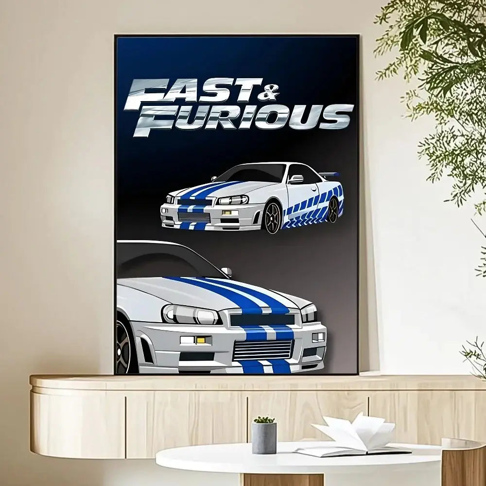Fast & Furious 2 Vintage Canvas Movie Poster | Fan Wall Art