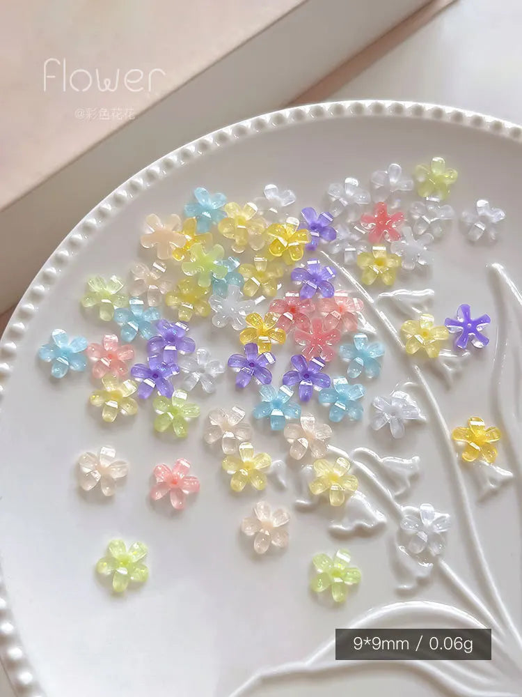 3D White Daisy Flower Nail Charms | Flat Back Resin Art Decor