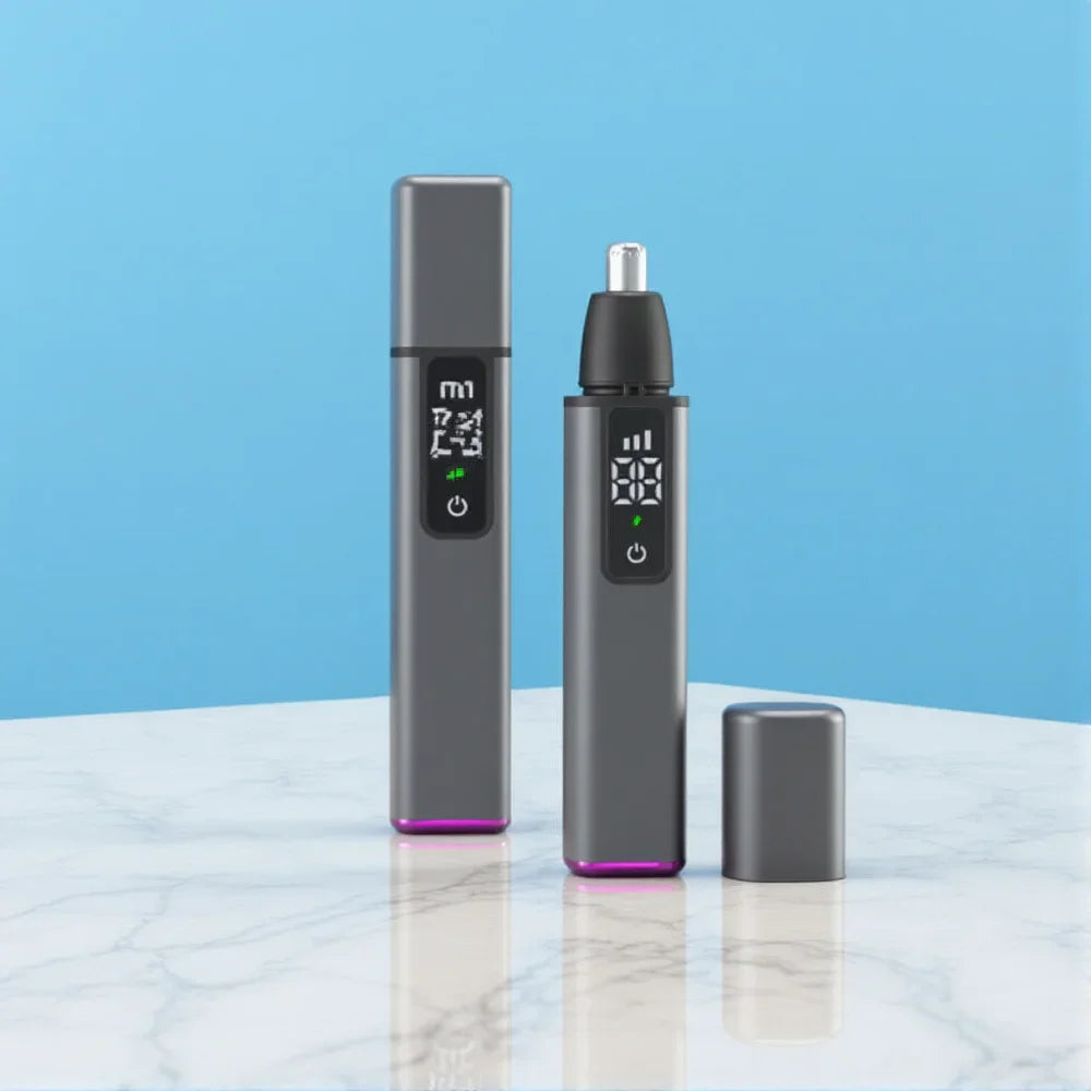 Rechargeable Nose & Facial Hair Trimmer – IPX7, USB, LED