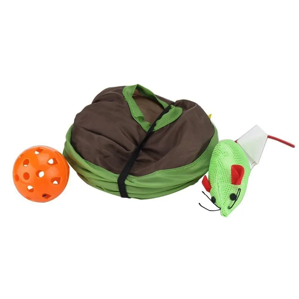 Interactive 9-Hole Cat Tunnel Hide & Seek Mouse Hunt Toy Interactive Cat Toy Peaceful Pleasures Health and Wellness