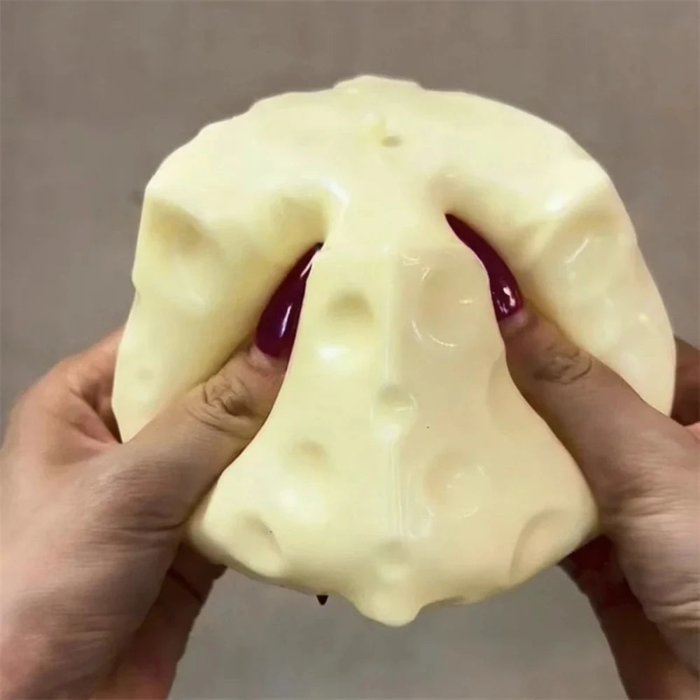Jumbo Cheese Cube Stress Ball Big Cheese Shapeable Squeeze Ball Non-Bounce Fidget Toy ASMR Sensory Anti-Stress Festival Gift Peaceful Pleasures Health and Wellness