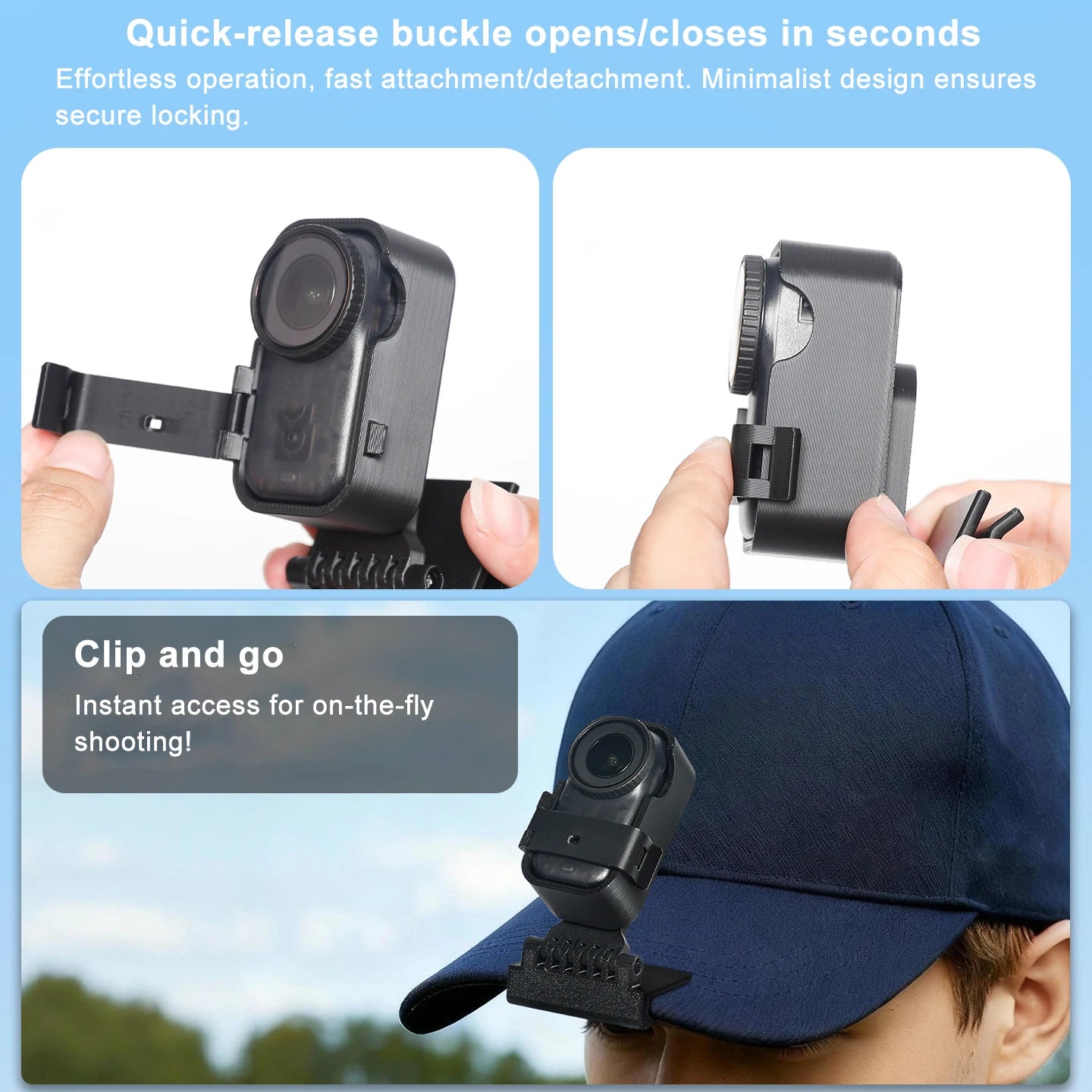 Strong Grip And Stable Brim clip For DJI Osmo Nano Hat Clip Action Camera Baseball Cap Brim clip Fixing Bracket Accessories Peaceful Pleasures Health and Wellness