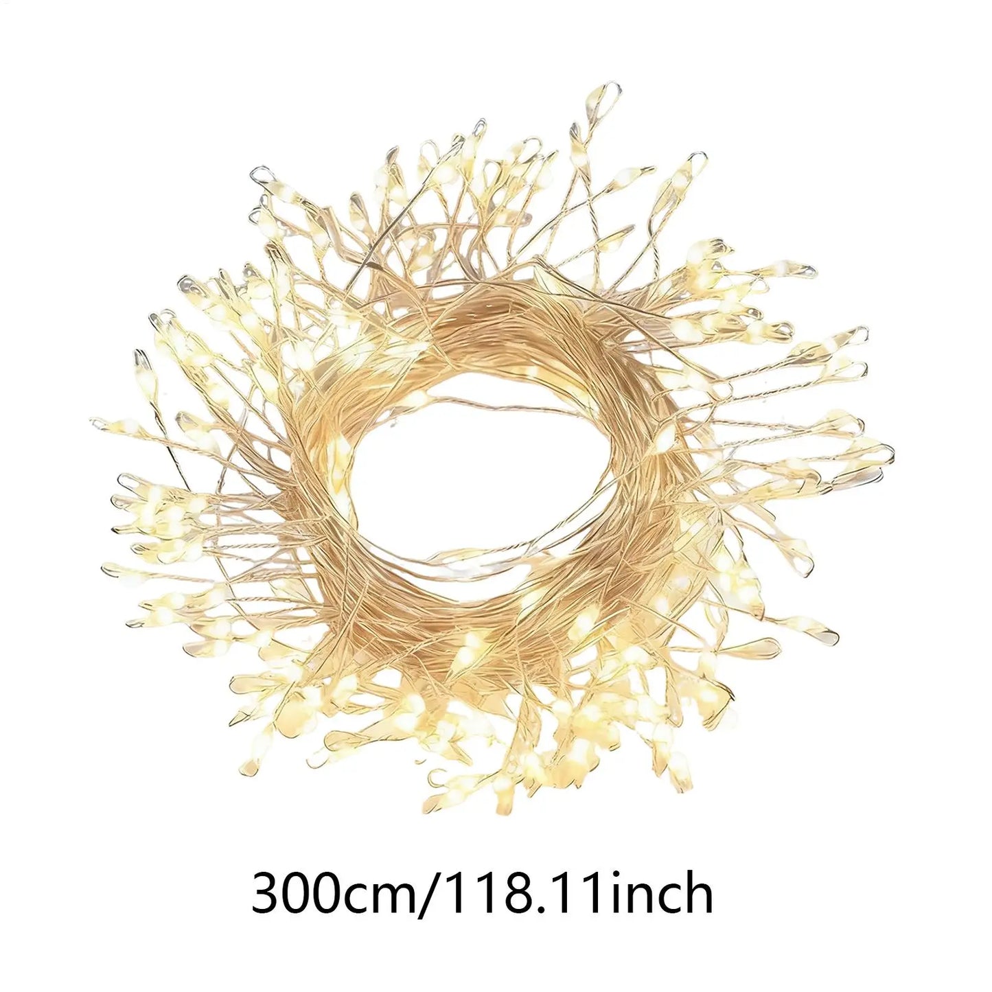 LED Christmas Tree String Lights 9.8Ft USB 8-Mode Warm White