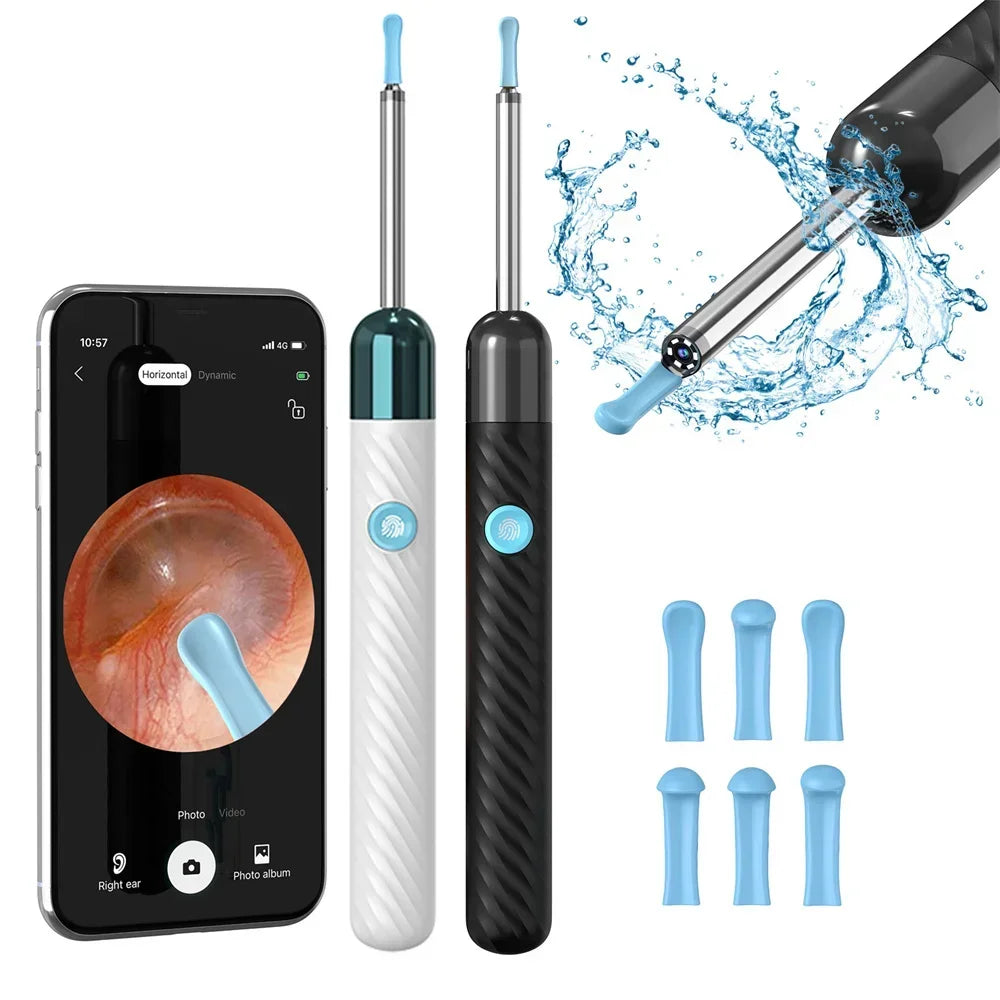 1Set Ear Cleaner with Camera HD Wireless Earwax Remover LED Lights Waterproof Otoscope Ear Wax Removal Kit for Ios Android Peaceful Pleasures Health and Wellness