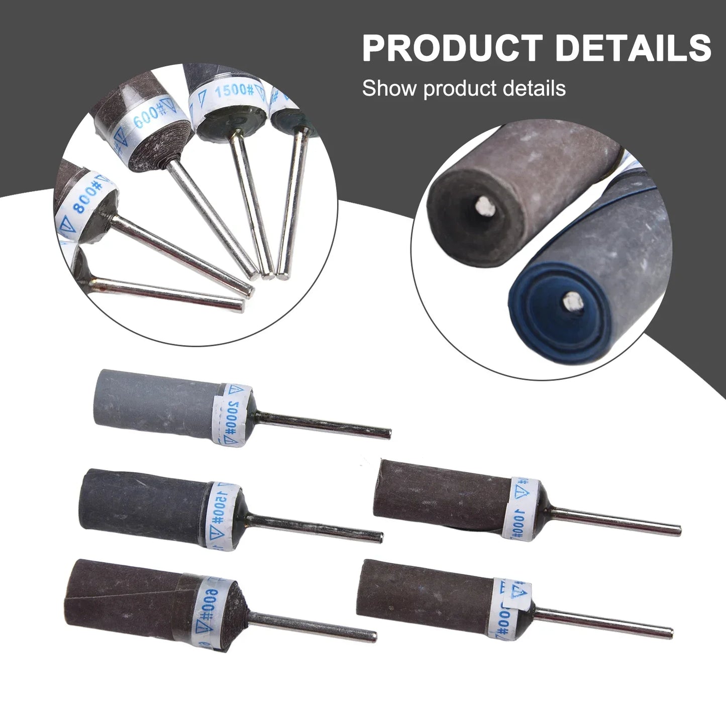 5-Piece Sanding Stick Grinding Heads P600–P2000 | Mirror Polish