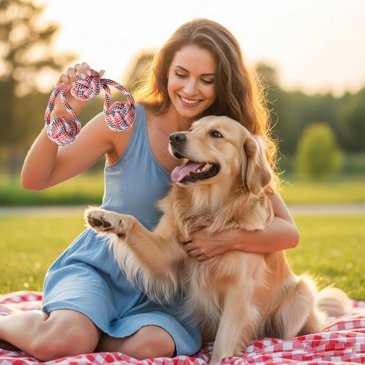 Durable Knotted Cotton Rope Dog Toy for All Breeds