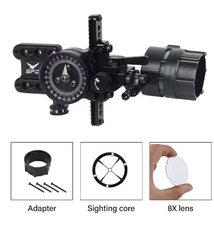 Compound Bow Sight Single Pin Scope Hunting Shooting Archery