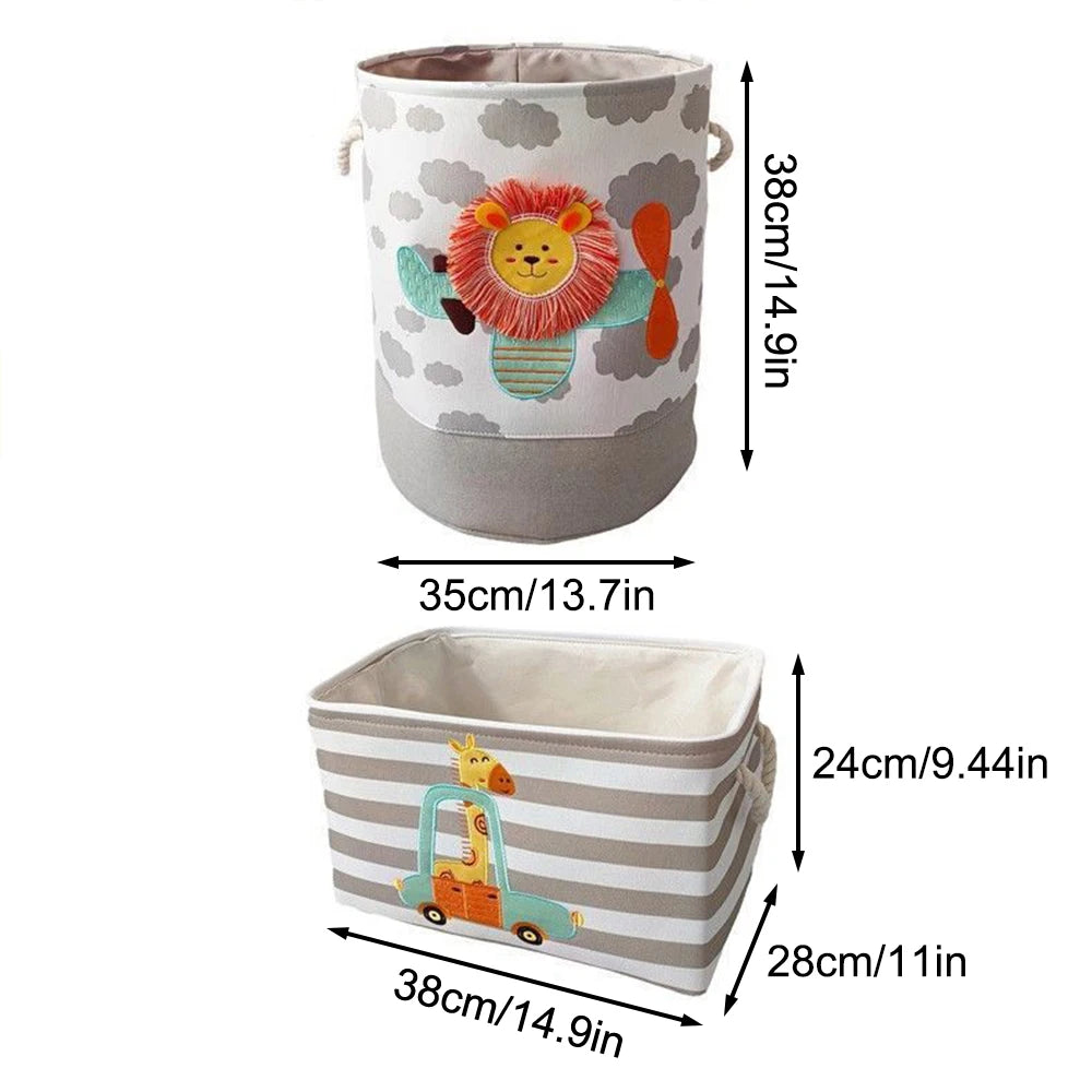 Household Children's Plush Doll Storage Basket With Large Capacity Baby Doll Folding Storage Bucket Clothes Basket Multi-Purpose Peaceful Pleasures Health and Wellness