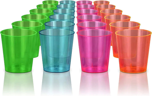 40PCS Shot Glass Set 2OZ Disposable Clear Hard Plastic Cups Jelly Cup for Party Supplies Wedding Birthday Stackable Glasses Peaceful Pleasures Health and Wellness