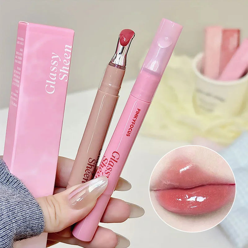 Pinkyfocus Moisturizing Lip Gloss | Non-Sticky Water-Glass Finish