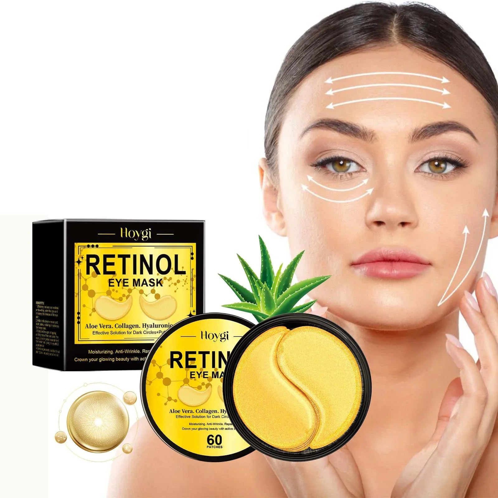 Hydrating Eye Mask Anti Dark Circles Eyes Bags Skin Firming Nourishing Brighten Reducing Fine Lines Retinol Under Eye Patches Peaceful Pleasures Health and Wellness