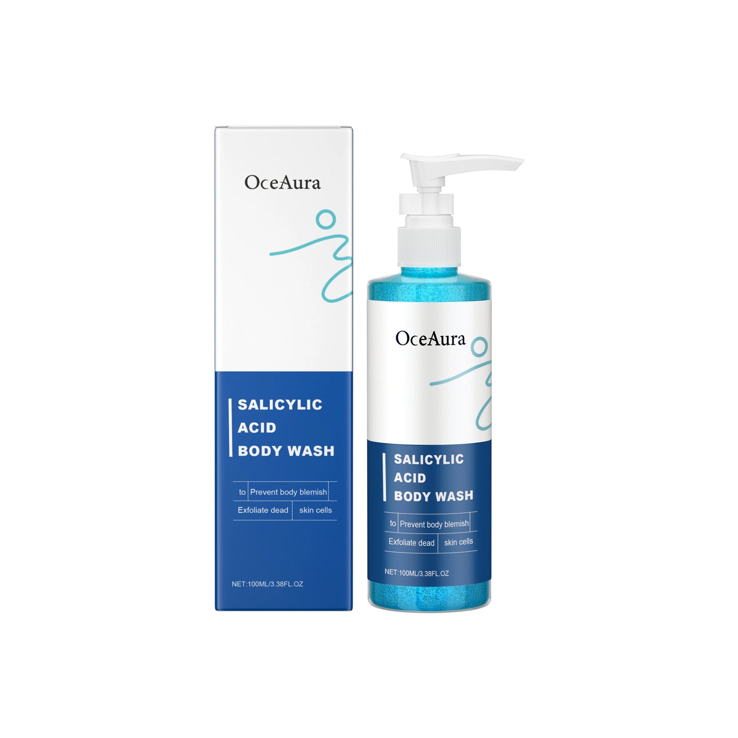 OceAura Salicylic Acid Body Wash | Exfoliating Shower Gel 100ml