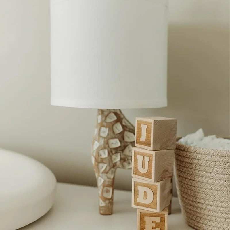 Custom Engraved Wooden Name Blocks | Baby Nursery Gift