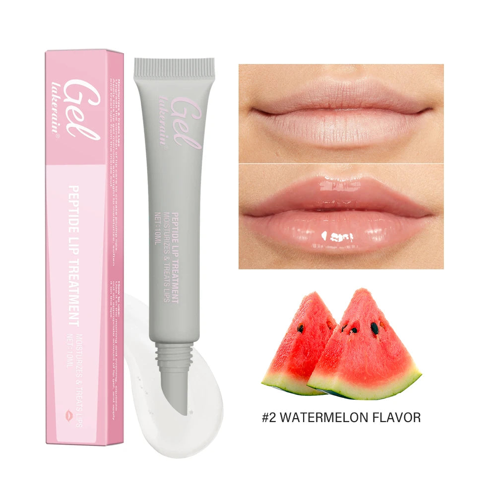 Lakerain Lip Care Gel Moisturizes Peptide Moisturizes And Lightened Remove Dead Skin Lip Lines Anti-chapping Caramel Lip Balm Peaceful Pleasures Health and Wellness 02 watermelon flavor