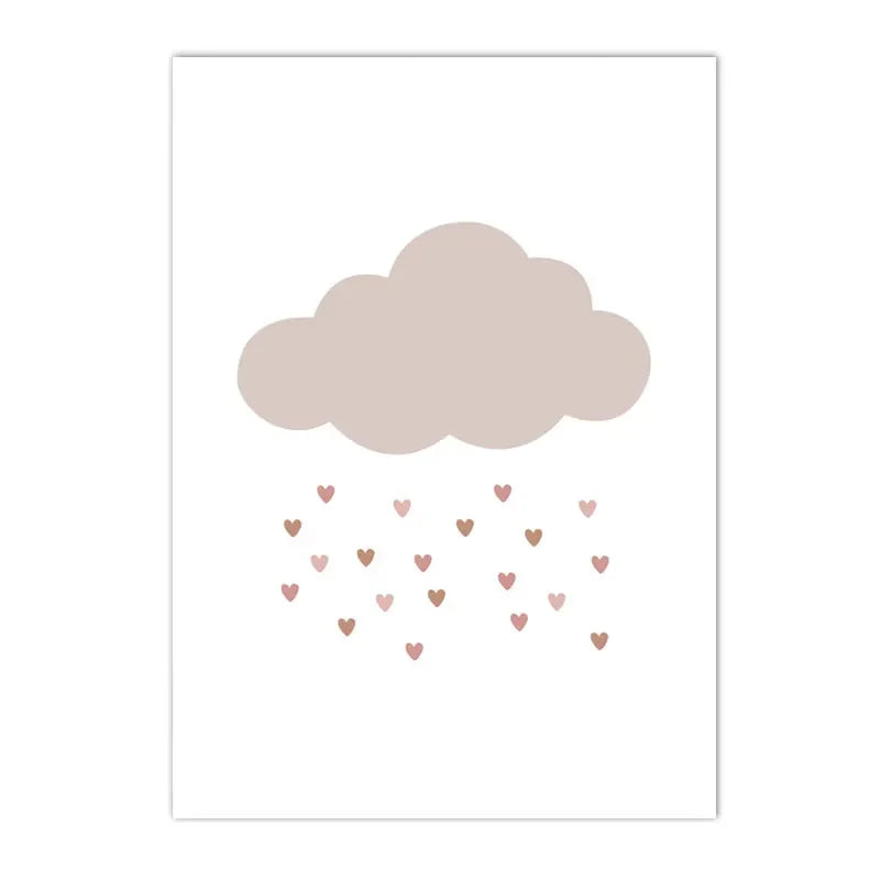 Rainbow Cloud Nursery Canvas Wall Art | Kids Room Poster