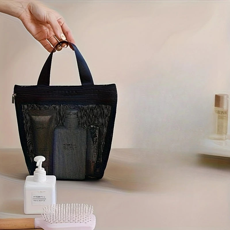Mesh Hollow-Out Bag for Bath, Travel, Beach & Makeup