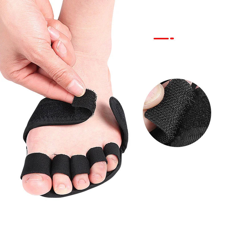 1 Pair Adjustable 5 Finger Half Palm Forefoot Cushion Thumb Toe Eversion Overlapping Hammer Shaped Toe Splitter Foot Care Tools Peaceful Pleasures Health and Wellness