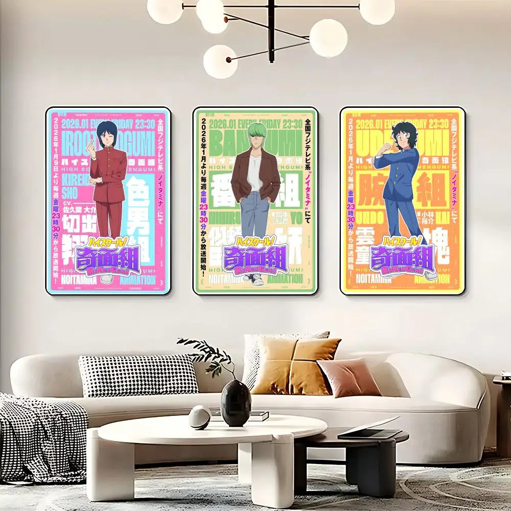 Anime H-High School! Kimengumi Poster HD Self Adhesive Waterproof Wall Art Ideal for Home Office Dorm Bedroom Great Gift Peaceful Pleasures Health and Wellness