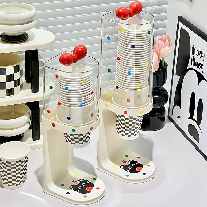 Pull-Type Disposable Cup Dispenser | Flat Bottom Paper Cup Rack