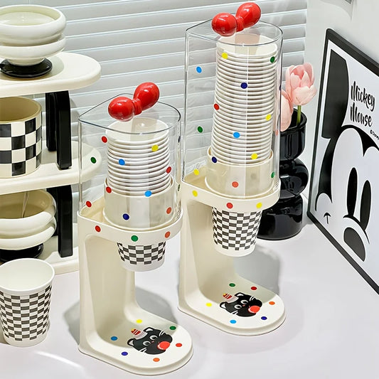 Pull-Type Disposable Cup Dispenser | Flat Bottom Paper Cup Rack Cup Dispenser Rack Peaceful Pleasures Health and Wellness
