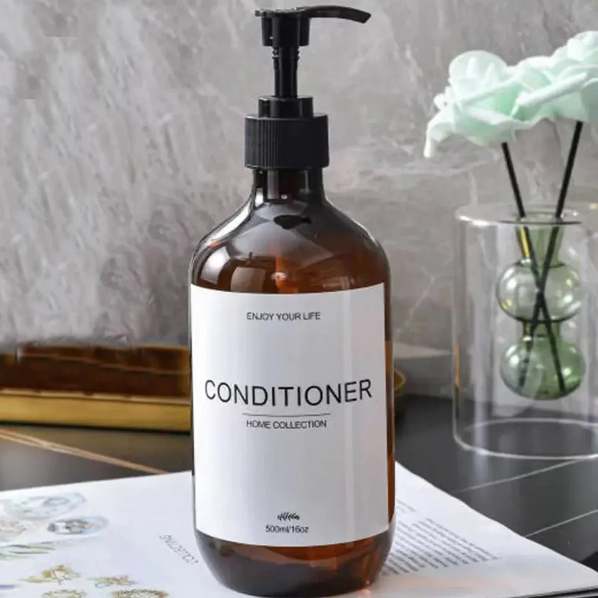 Refillable Shampoo & Body Wash Dispenser Set – 3×500ml Bottles