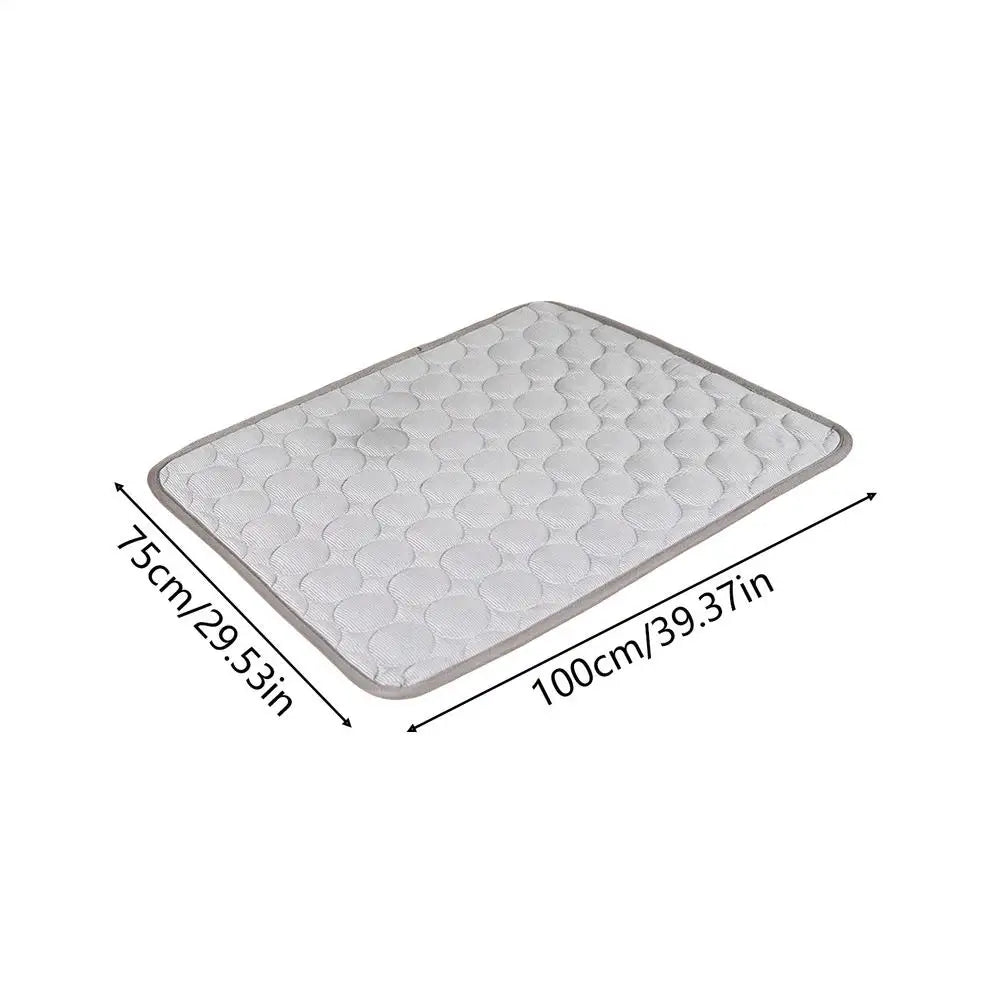 Cooling Dog Mat Washable Heat Relief Ice Rug 100x75cm Self Cooling Pet Mat For Small Medium Large Dog Kitten Crate Kennel Floor Peaceful Pleasures Health and Wellness Gray China Mainland