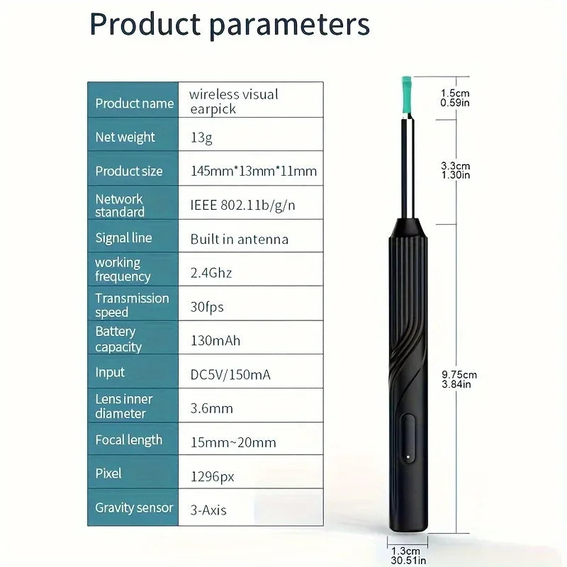 2025 Visual Ear Wax Cleaner with Camera Safe Earwax Removal Endoscope with Camera Luminous Otoscope Ear Cleaning Tools Ear Care Peaceful Pleasures Health and Wellness