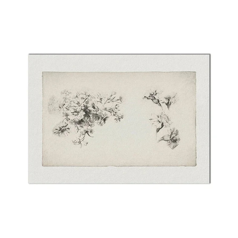 Scandinavian Rose Garden Botanical Canvas Wall Art Print