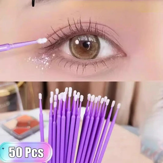 50pcs Disposable Micro Brushes for Eyelash Extensions & Makeup Micro Applicator Brushes Peaceful Pleasures Health and Wellness