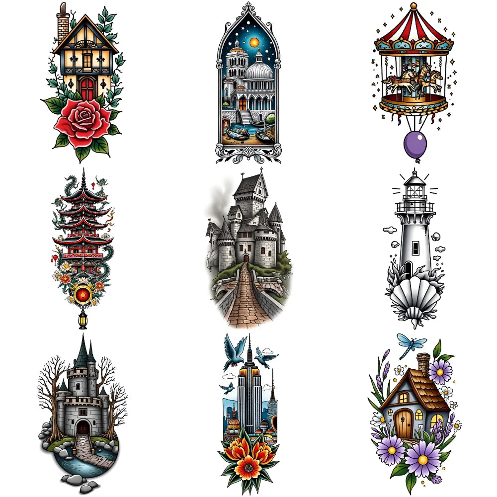 Waterproof Temporary Tattoo Stickers – Black Words & Feather