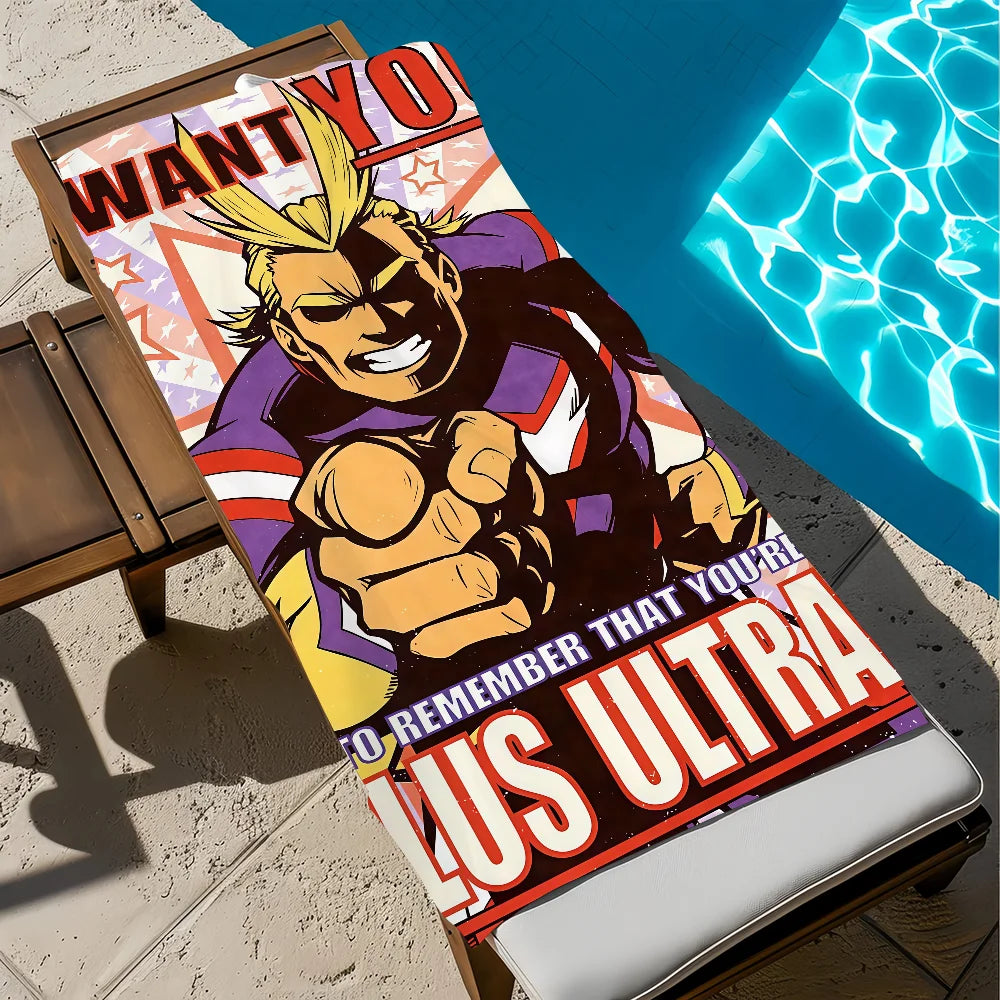 All Might Anime Quick-Dry Beach Towel | Gym, Travel & Pool Quick-Dry Beach Towel Peaceful Pleasures Health and Wellness z3 STJ40x70CM