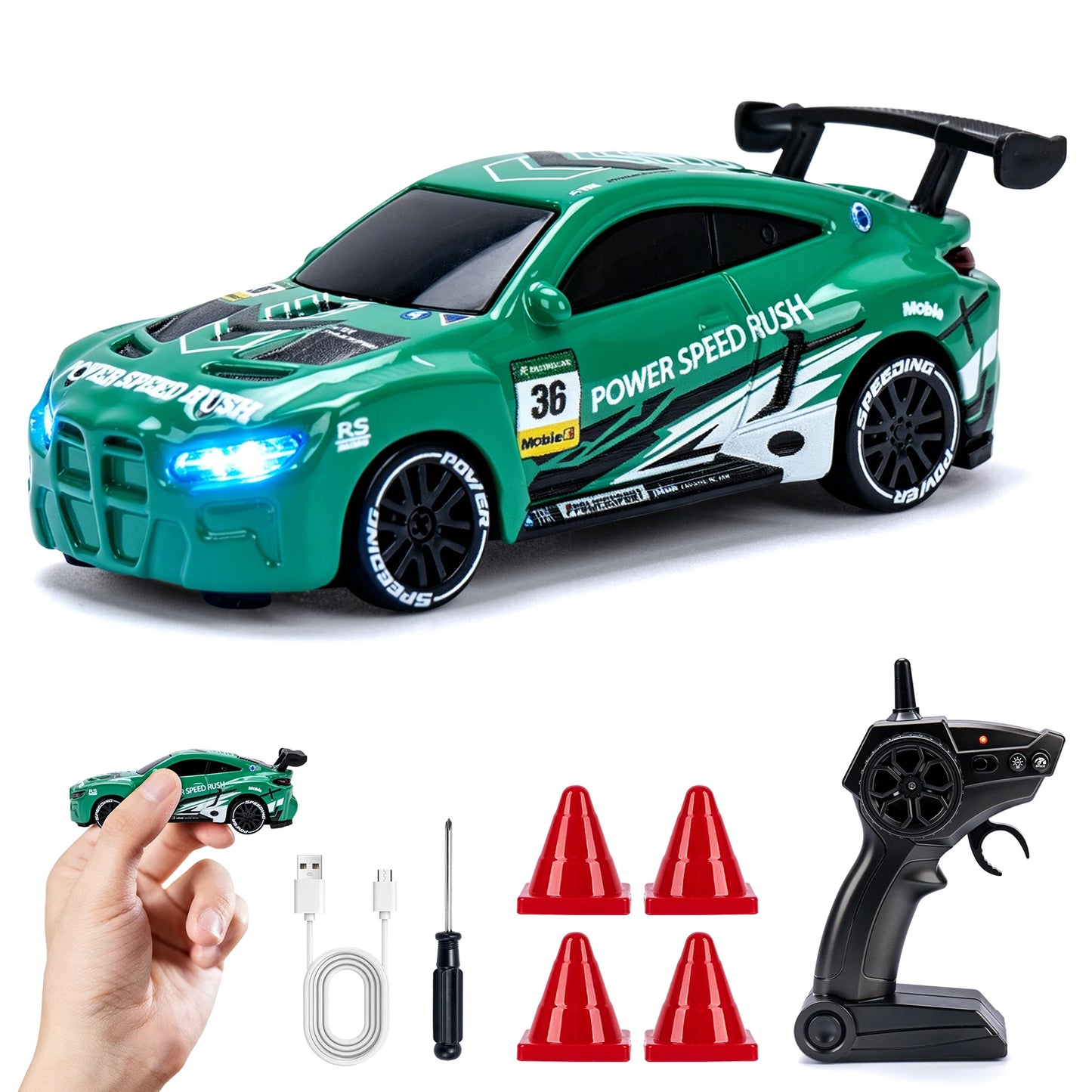1 64 Speed Drift RC Car Mini Racing Model Light 4WD Remote Control