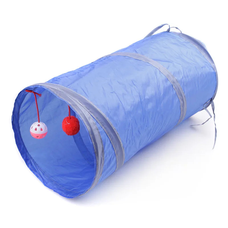 Cat Tunnel Tube Kitty Bored Pet Toys Peek Hole Toy